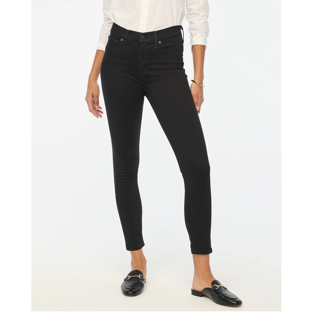 J.Crew Womens High Rise Skinny Jeans Black Denim Size 29 Ankle Length Pants